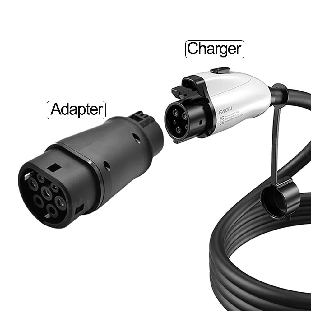 J1772 to Type 2 Adapter Type 1 charger side to Type 2 car side EV adapter for European EVs