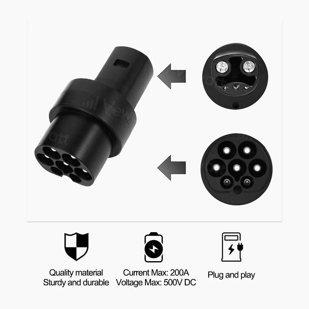 VEWATT Type 2 to Tesla EV Adapter IEC 62196 Socket EVSE Adapter Type 2 to Tesla Charging