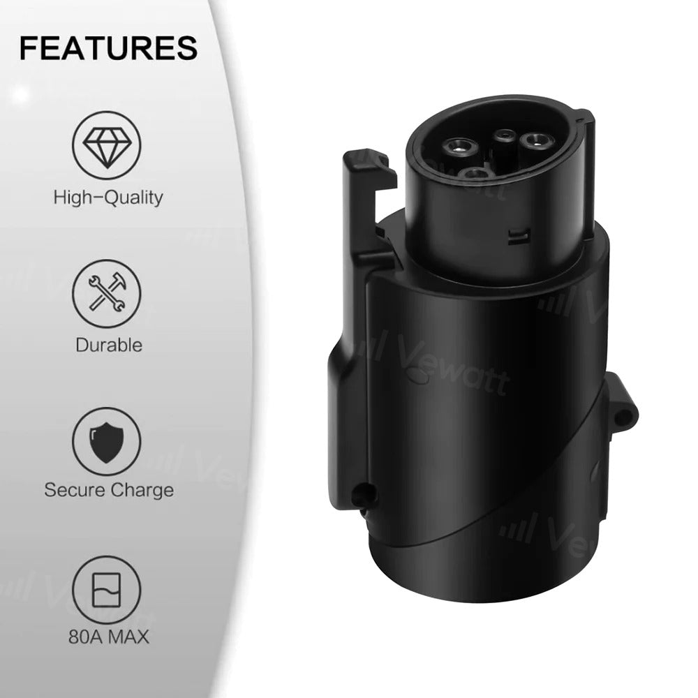 Tesla to J1772 Charging Adapter 80A MAX/240VAC Compatible with Mobile and Wall Connector